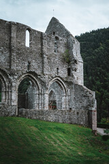 Fototapeta na wymiar Aulps Abbey is a former Cistercian monastery, French Alps