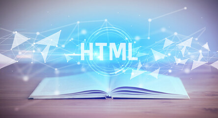 Open book with abbreviation concept