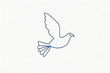 Generative AI, Flying pigeon as a peace symbols. No war sign. Simple line drawing
