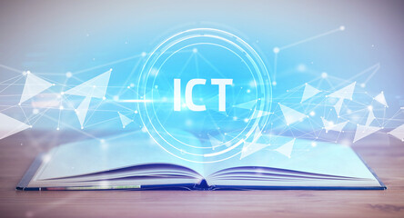 Open book with abbreviation concept