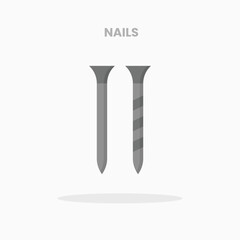 Nails icon flat. Vector illustration on white background. Can used for web, app, digital product, presentation, UI and many more.