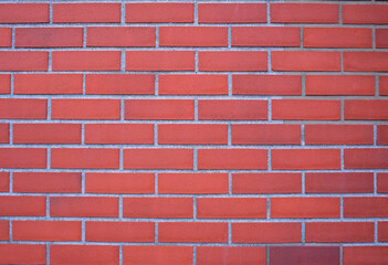 Brick wall with red brick, red brick background.