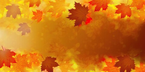 Autumn Leaves Background, Copy Space, Generative AI - obrazy, fototapety, plakaty