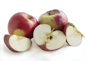 Naklejka na ściany i meble tasty,sweet colorful apples close up isolated