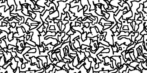 Fototapeta premium Abstract contours seamless pattern vector