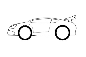 Super Car Sketch On White Background. Vector illustration.