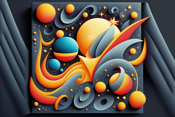 Obraz premium Deep space and stars abstract design. Generative AI