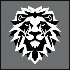Poligon lion black White vector