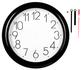 Clock with tips for your own setting on an isolated background.
