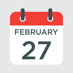 calendar - February 27 icon illustration isolated vector sign symbol
