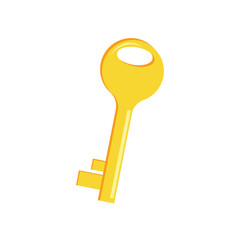 Key icon in flat style. Door key. Vector illustration. Flat design vector illustration isolated on white background.
