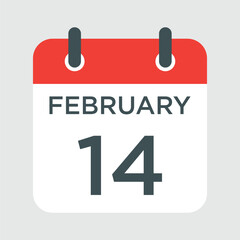 calendar - February 14 icon illustration isolated vector sign symbol