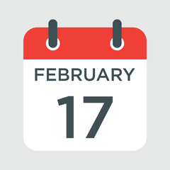 calendar - February 17 icon illustration isolated vector sign symbol