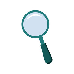 Magnifier icon in flat style. Magnifier for magnification. Vector illustration. Flat design vector illustration isolated on white background