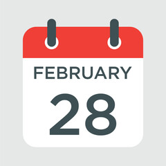 calendar - February 28 icon illustration isolated vector sign symbol