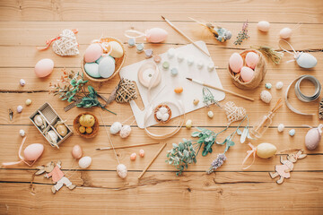Fototapeta na wymiar Easter concept. Easter colored eggs