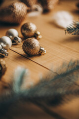 Christmas golden gift. Christmas time