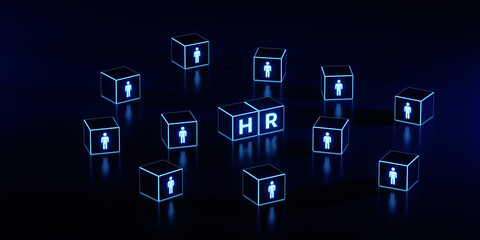 Fototapeta premium Human Resources HR management Recruitment Employment Headhunting Concept. 3D Illustration
