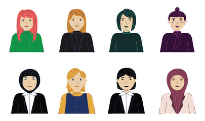 Elegant and Professional: A Collection of Stock Vector Minimalist Business Women's Illustrations