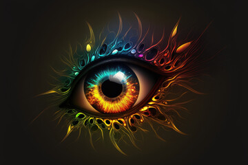 iridescent eye. Generative AI