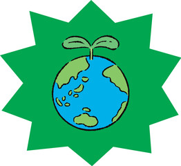 環境_地球_葉っぱ_バクダン緑