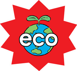 環境_地球_葉っぱ_eco_バクダン赤