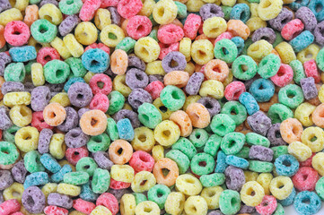 Fototapeta na wymiar colorful cereal ring as food background