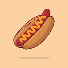 Free vector icon hotdog cartoon illustration