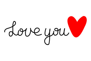 Love You, Valentines Day Heart Icon, Vector