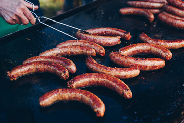 sausages, bacon, ham, salami, European food festival