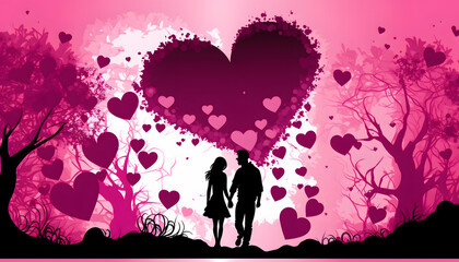 Plakat background with hearts