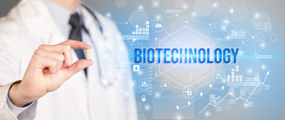 Doctor giving a pill concept