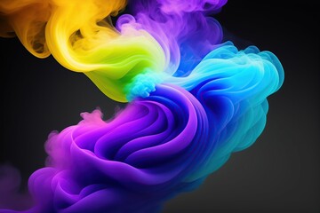 Fototapeta na wymiar Abstract colorful ink and smoke waves