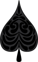 Black and Gray Playing Card Spade