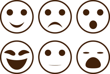 Emoticons set. Collection of face icons