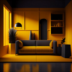 Modern home yellow interior project