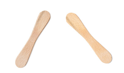 Ice cream sticks on white background