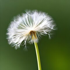 Dandelion on green background created with Generative AI