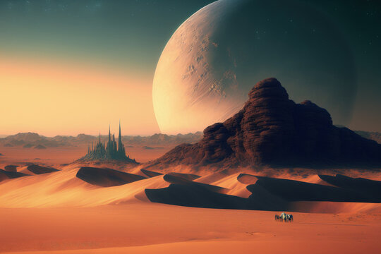 A view of the edge of the planet near the city of Riyadh. Generative AI