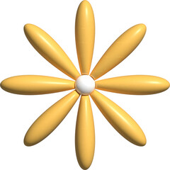 Obraz premium yellow flower 3d illustration for spring