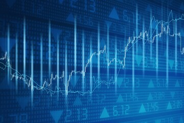 Business chart with a line graph illustrations