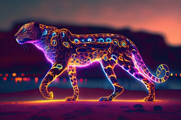 Cheetah Multi Color Style Generative AI