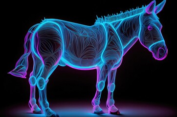 Obraz na płótnie Canvas Donkey Multi Color Style 002 Generative AI