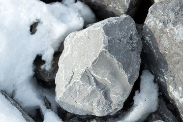 snow eating stone