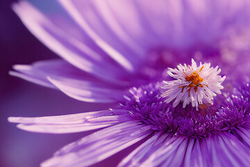 Obraz premium Aster Flowers, Illustration, Generative AI