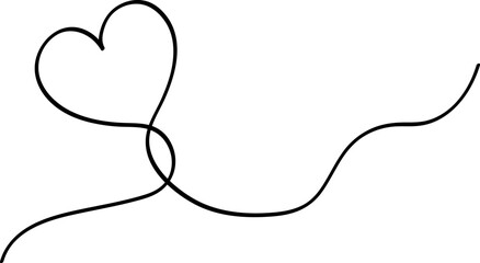 Continuous line heart. trendy simple love symbol illustration