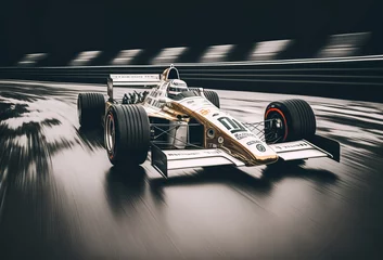 Foto op Plexiglas Motor sport racing car on a track, speed and performance. Generative ai © ink drop