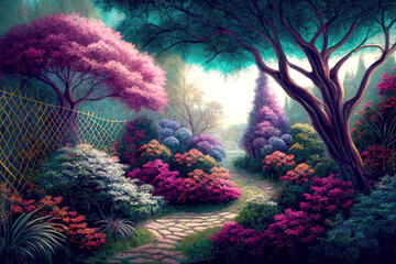 Obraz na płótnie Canvas Colorful flower landscape background
