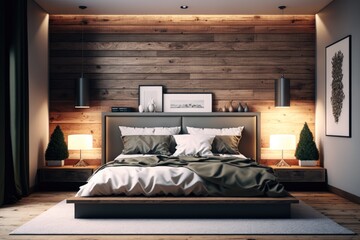 Luxury interior cozy bedroom