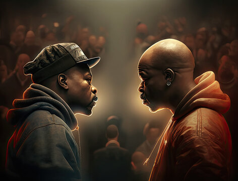 Rap battle between two black guys, generative ai